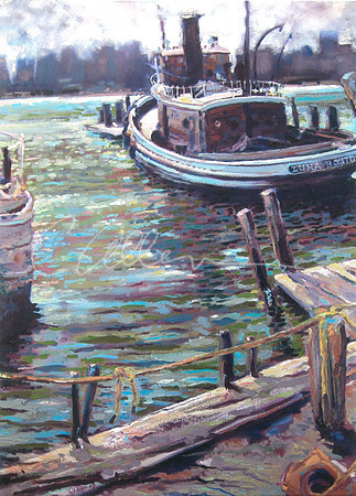 The Luna with View of Boston from Chelsea