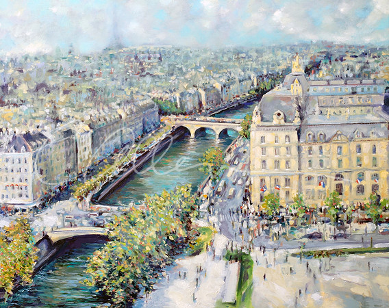 View of Paris from atop Notre Dame Cathedral
